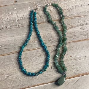 Turquoise & Green BUNDLE Necklaces Stone/Rock SUMMER VIBE Colors Jewelry Fashion